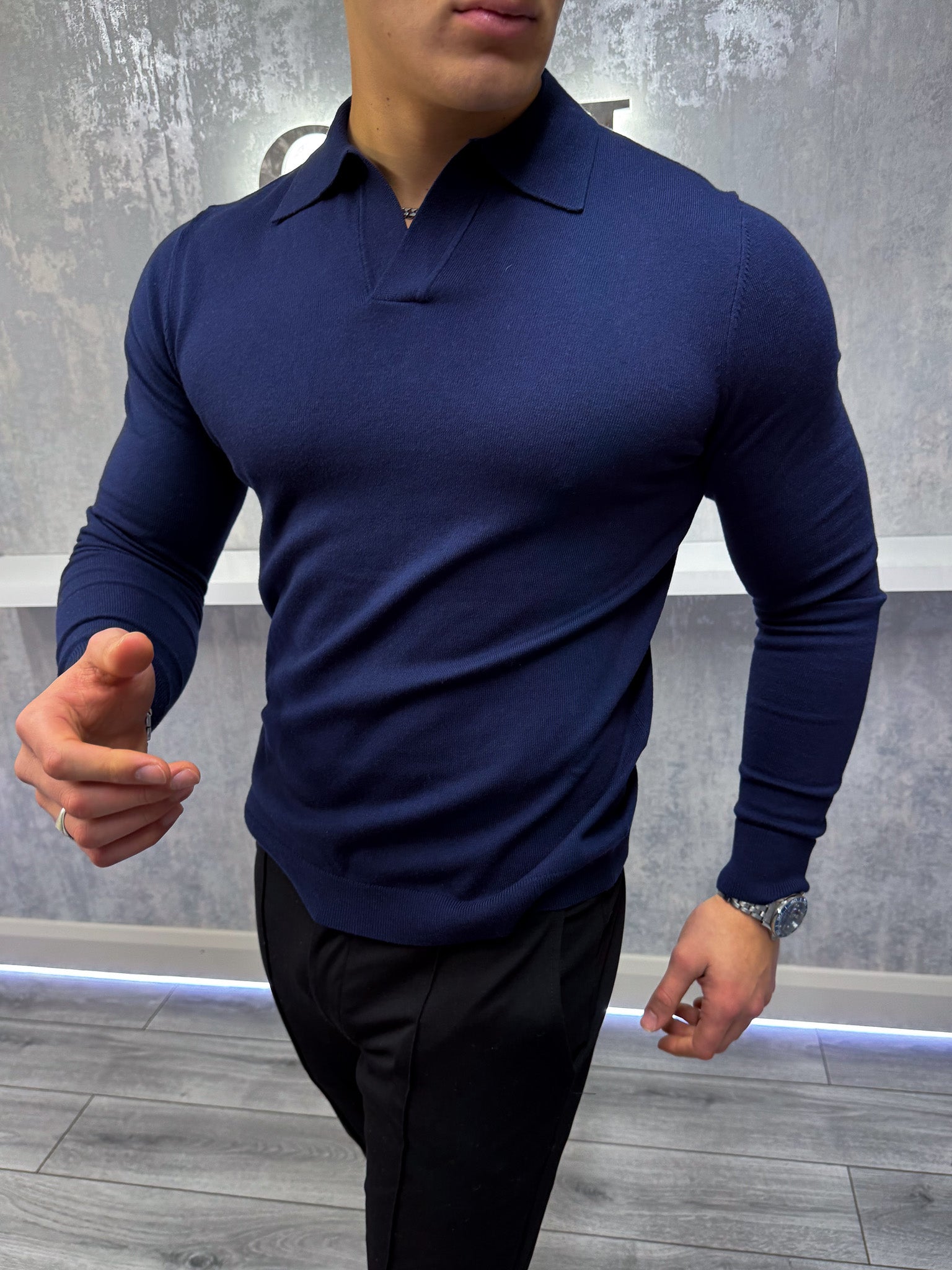 Savile™ | Longsleeve Polo Navy