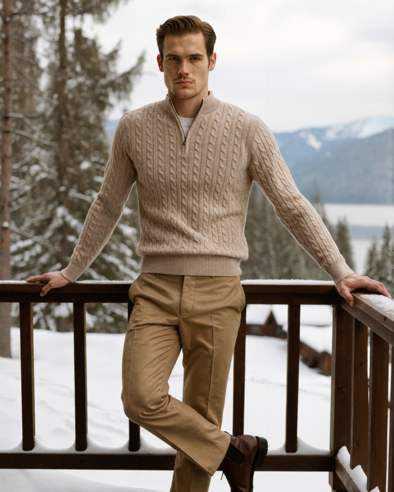 Savile™ | 100% Cashmere Zip Blue