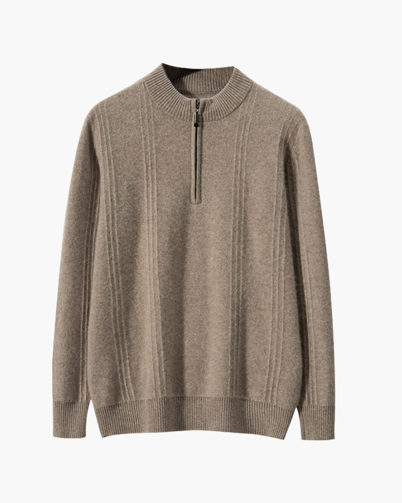 Savile™ | 100% Cashmere Zip Beige