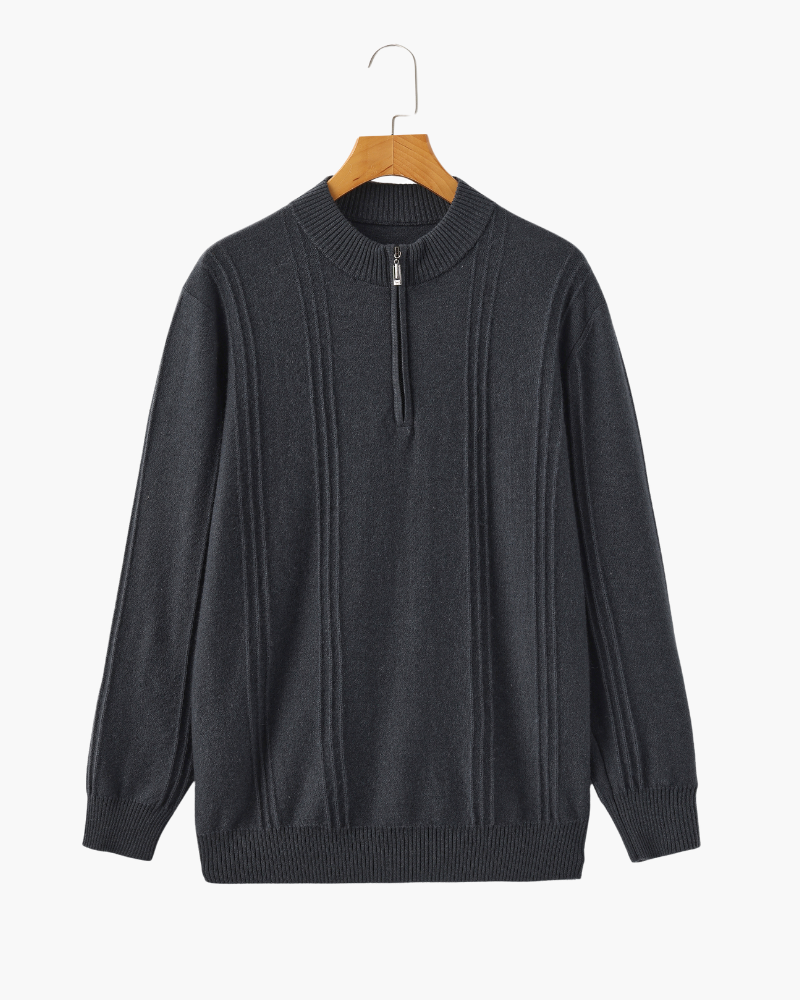 Savile™ | 100% Cashmere Zip Olive