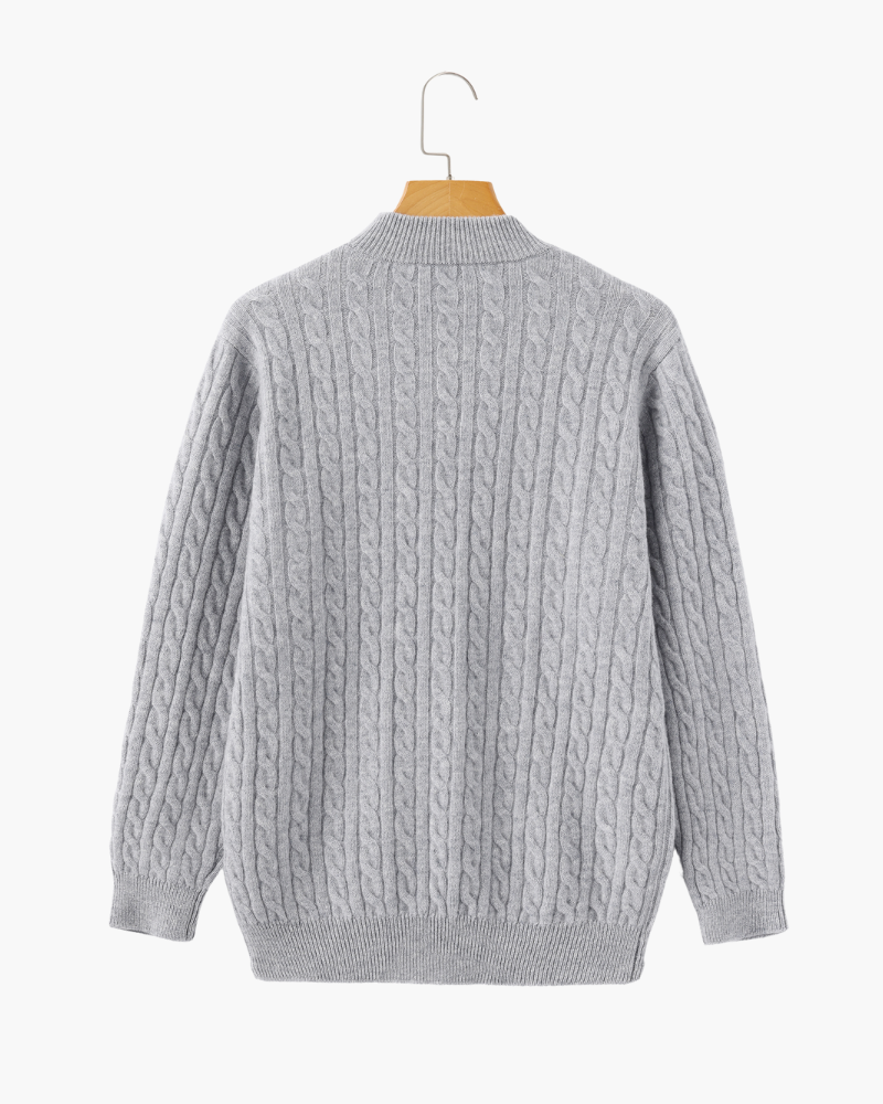 Savile™ | 100% Cashmere Zip Beige
