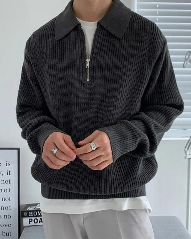 Savile™ | Half Zip Black