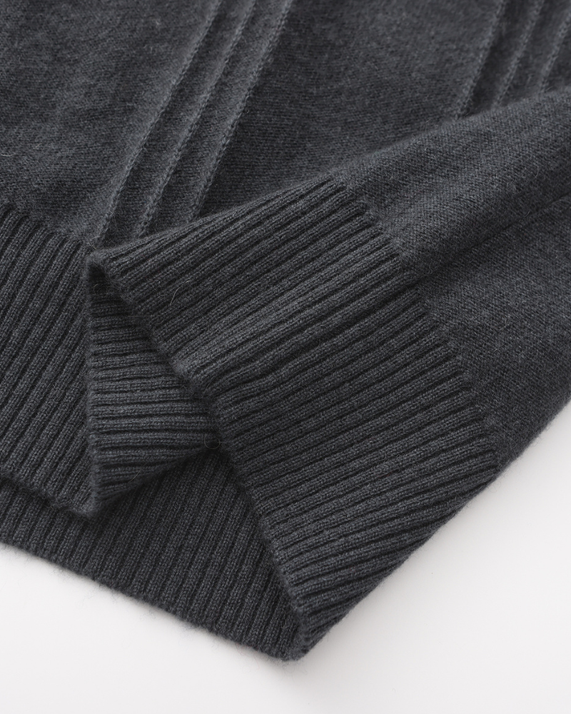 Savile™ | 100% Cashmere Zip Olive
