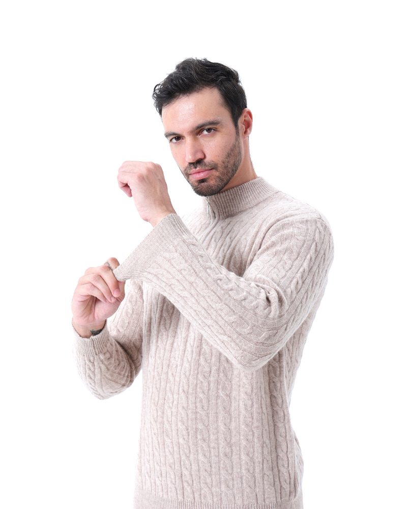 Savile™ | 100% Cashmere Zip Blue