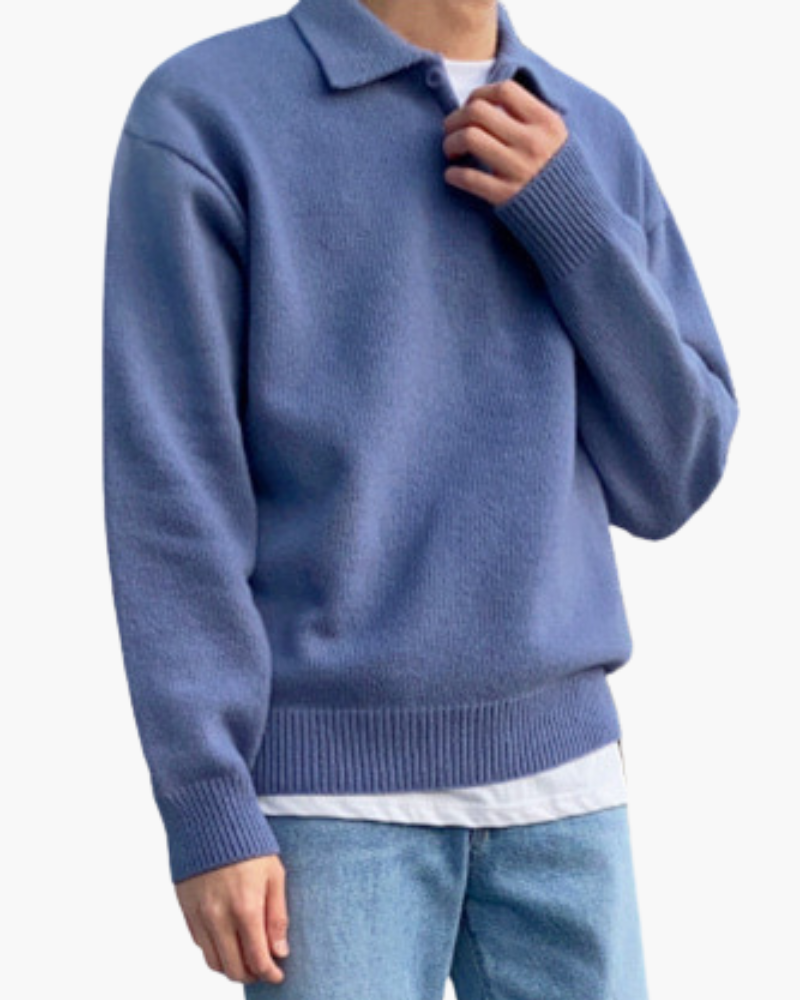 Savile™ | Woolen Button Blue