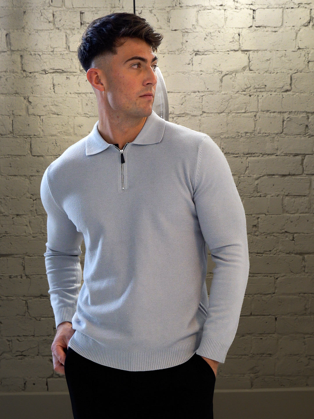 Savile™ | Longsleeve Polo Gray