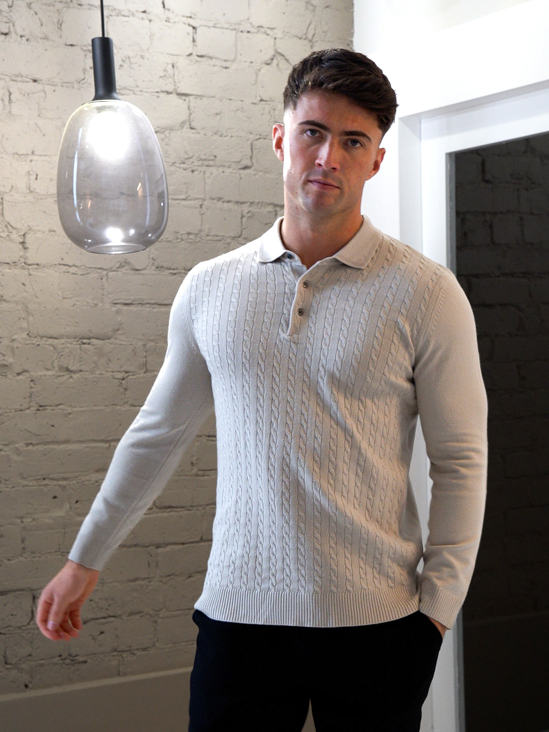 Savile™ | Longsleeve Polo Gray