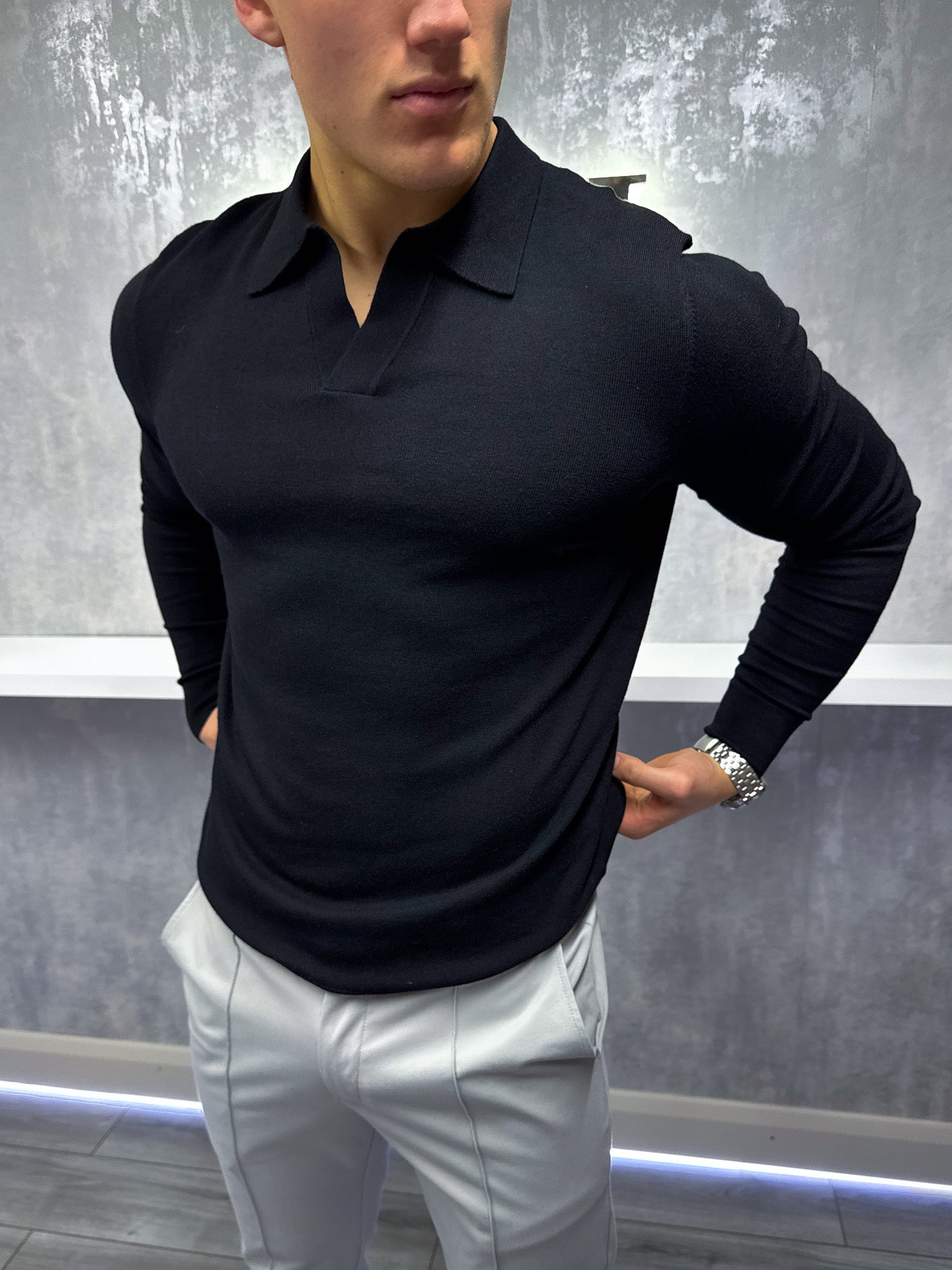 Savile™ | Longsleeve Polo Black