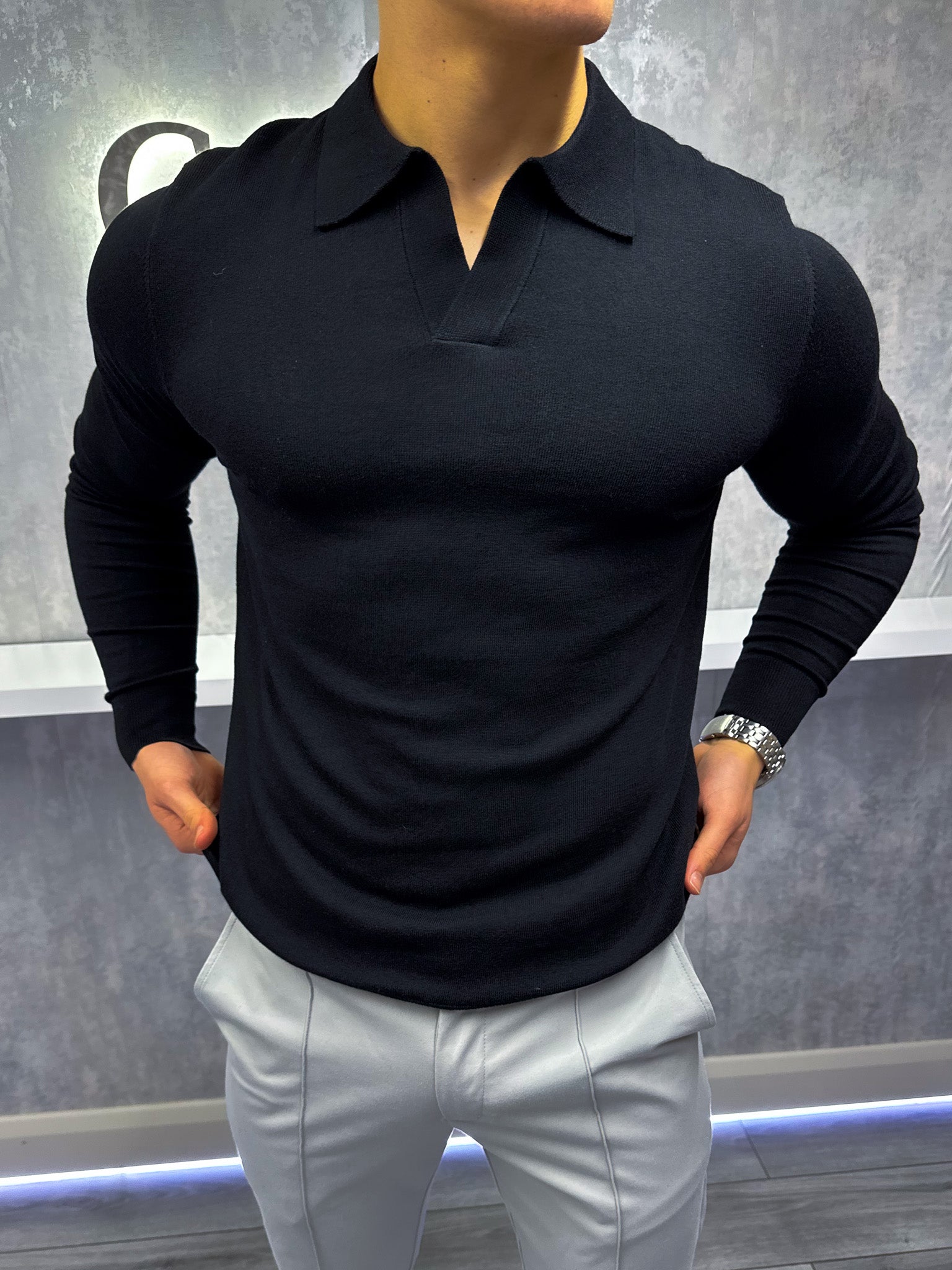 Savile™ | Longsleeve Polo Black