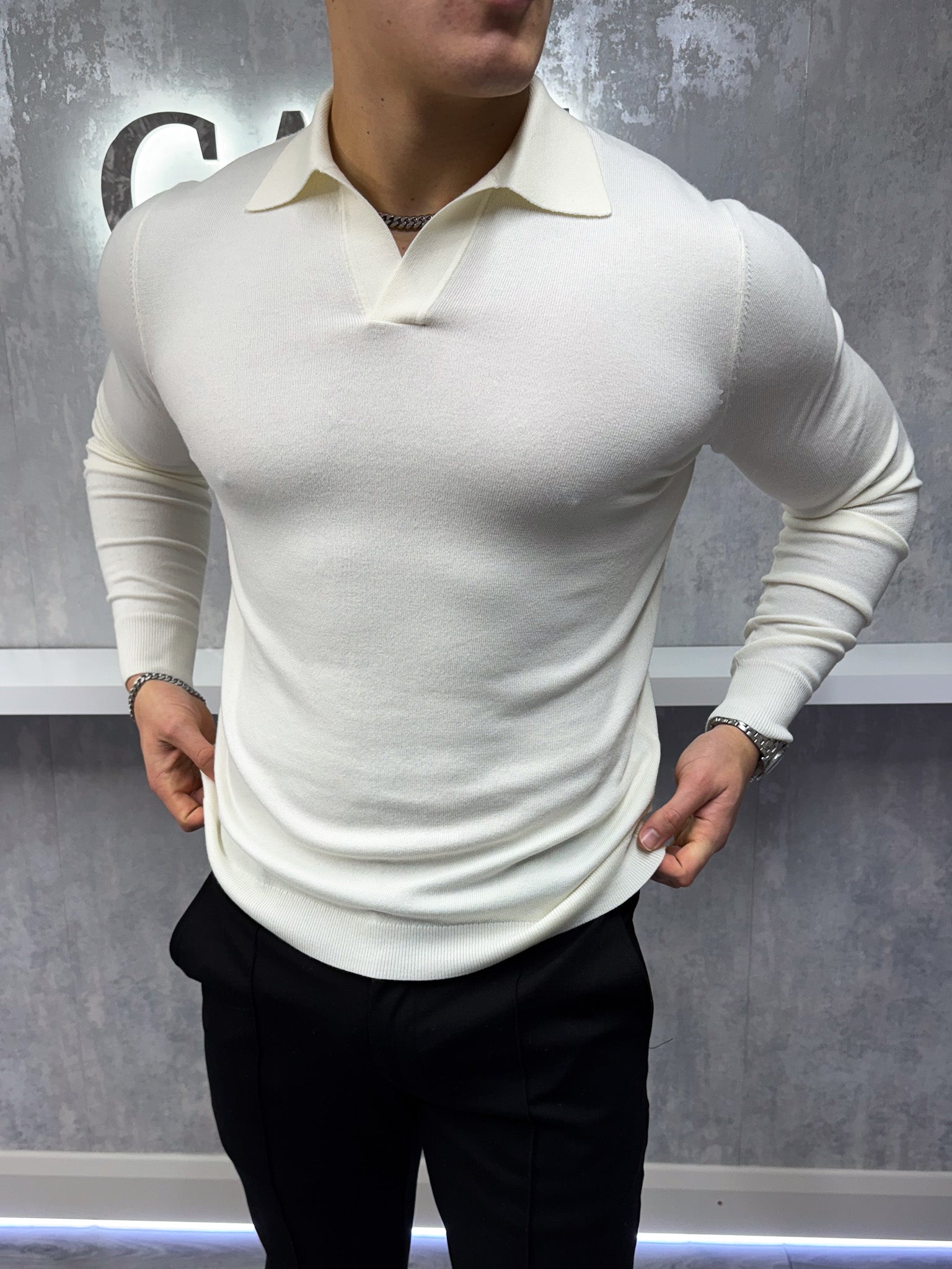 Savile™ | Longsleeve Polo Beige
