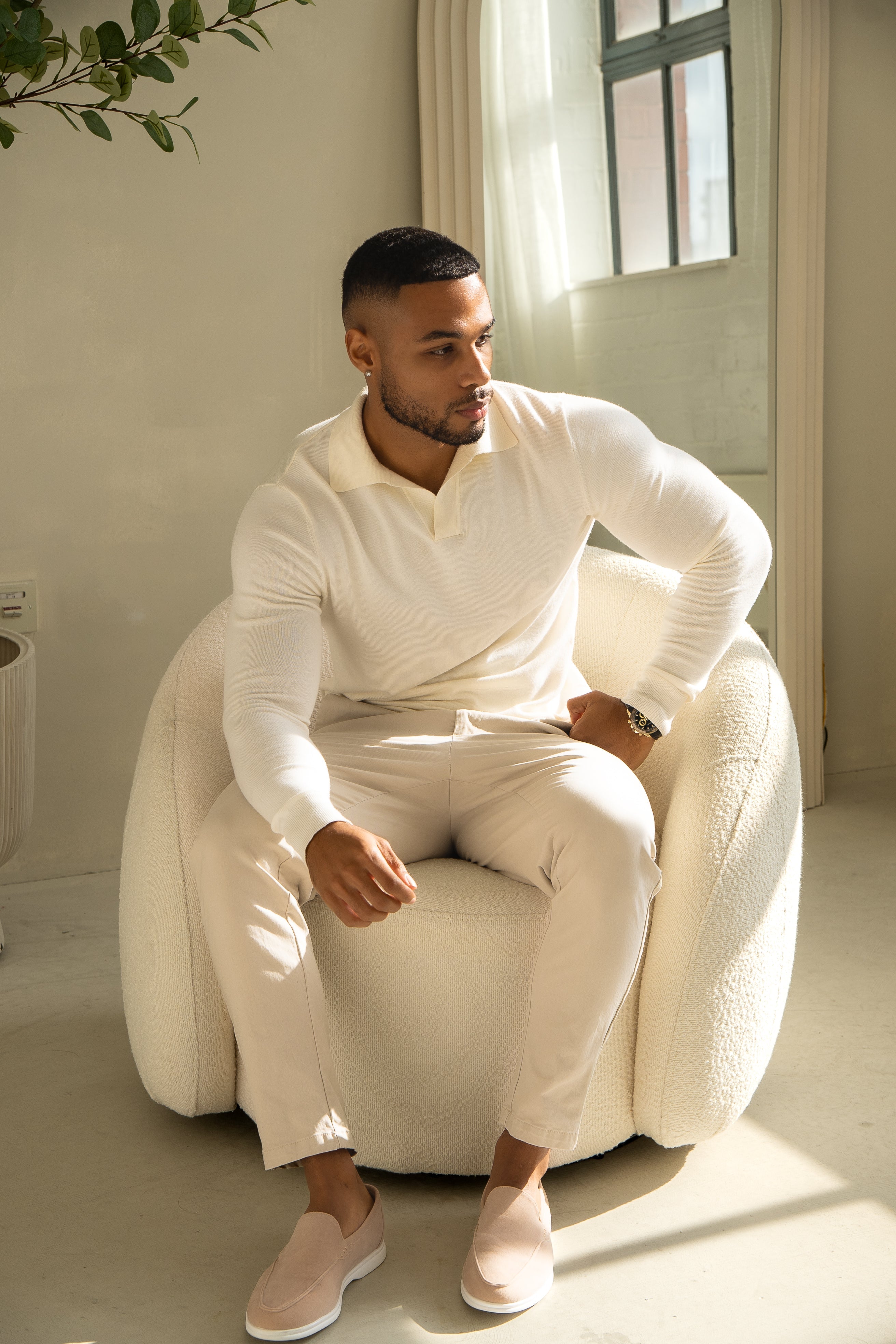 Savile™ | Longsleeve Polo Beige