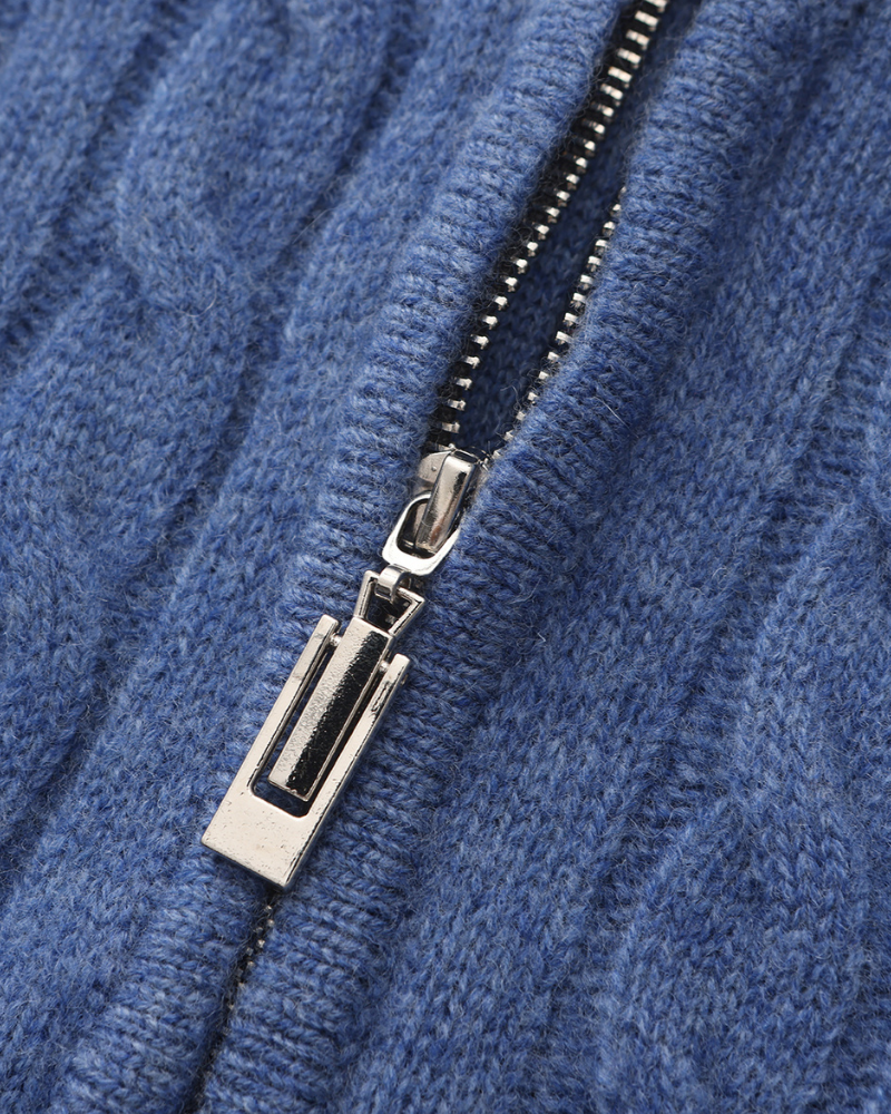 Savile™ | 100% Cashmere Zip Beige