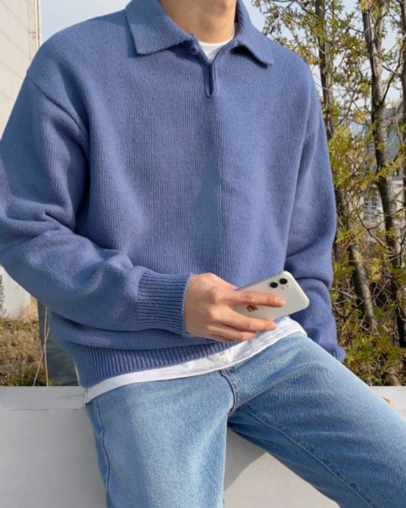 Savile™ | Woolen Button Blue