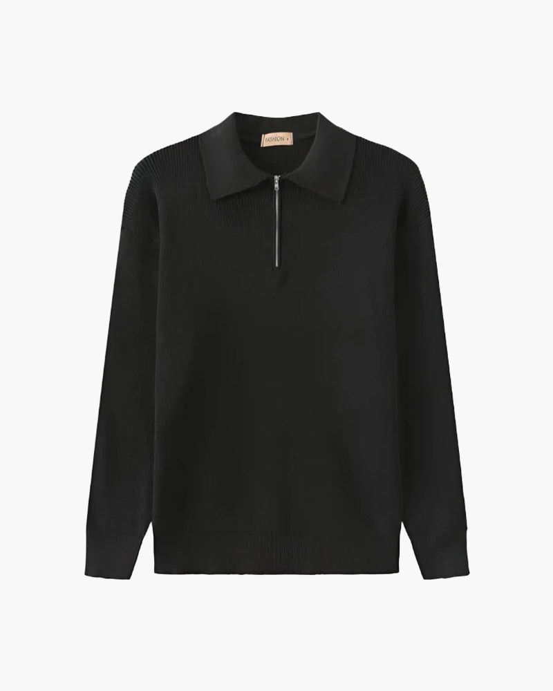 Savile™ | Half Zip Black