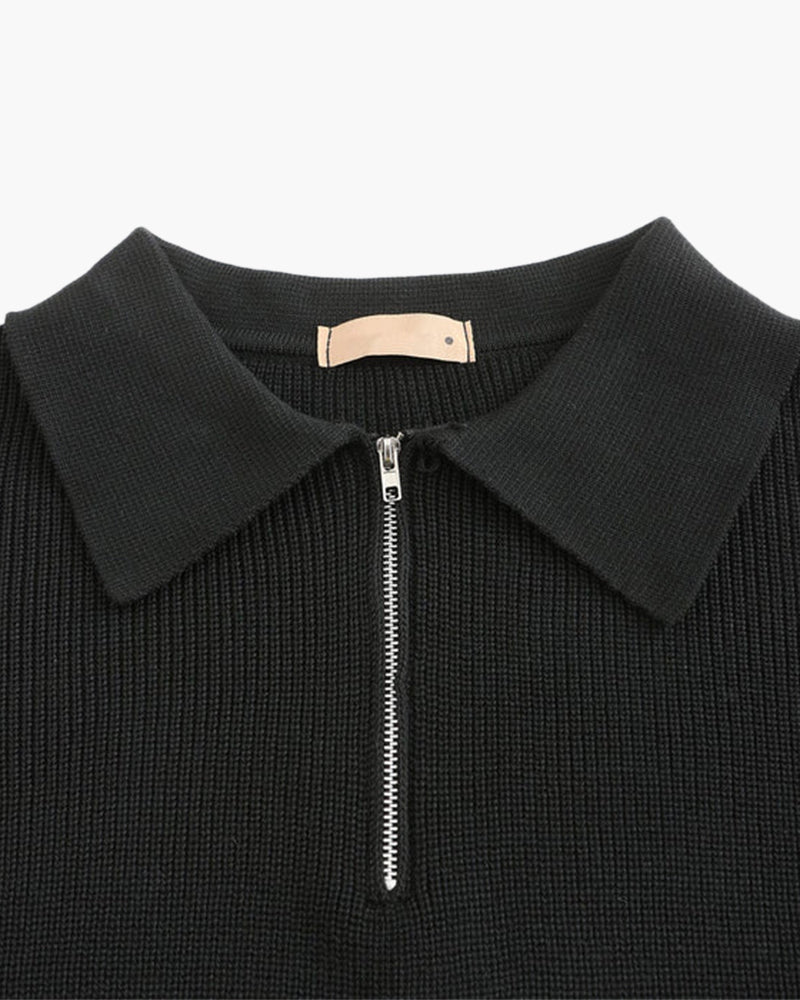 Savile™ | Half Zip Black