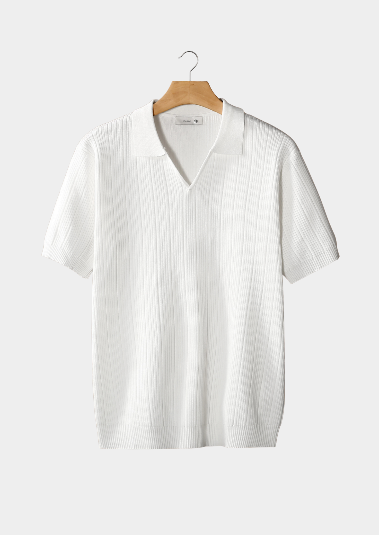 Savile™ | White Ribbed Buttonless Polo